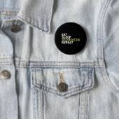 Badge Rond 5 Cm Manger Dormir Badminton Répéter (En situation)