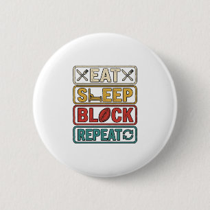 Badge Rond 5 Cm Manger Dormir Bloquer Répéter Maillot Vintage Foot