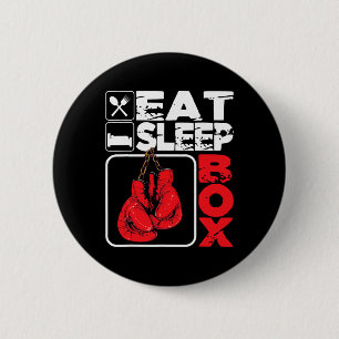 Badge Rond 5 Cm Manger Dormir Boxe - Amateur de boxe Gym Boxeur Ki