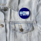 Badge Rond 5 Cm manger dormir coder (html) (En situation)