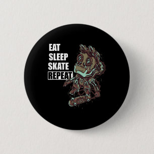 Badge Rond 5 Cm Manger Dormir Patiner Planche à Roulettes Pour Gar