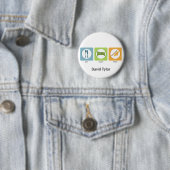 Badge Rond 5 Cm Manger Dormir Peindre (En situation)