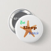 Badge Rond 5 Cm Manger Dormir Plage - Bouton (Devant & derrière)
