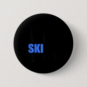Badge Rond 5 Cm Manger dormir skier répéter montagnes d'hiver chal