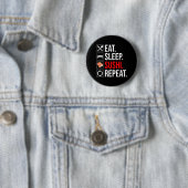 Badge Rond 5 Cm Manger. Dormir. Sushi. Répéter (En situation)