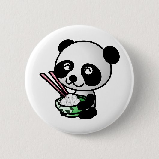 Badge Rond 5 Cm Manger Panda (Devant)