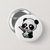 Badge Rond 5 Cm Manger Panda (Devant & derrière)