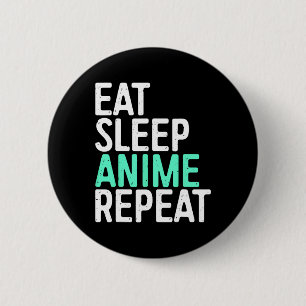 Badge Rond 5 Cm Manger Sleep Anime Répéter Japonais Animation Love