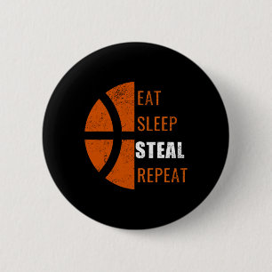 Badge Rond 5 Cm Manger Vapeur de sommeil Répéter Fun Basketball Ho