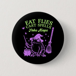 Badge Rond 5 Cm Mangez Des Mouches Qui Font Des Spells. Prendre de