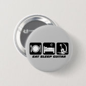 Badge Rond 5 Cm Mangez la guitare de sommeil (Devant & derrière)