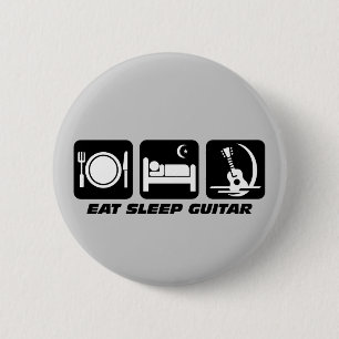 Badge Rond 5 Cm Mangez la guitare de sommeil