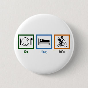 Badge Rond 5 Cm Mangez la marche du sommeil (cyclistes)