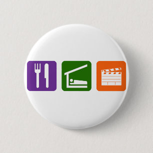Badge Rond 5 Cm Mangez la production cinématographique de sommeil