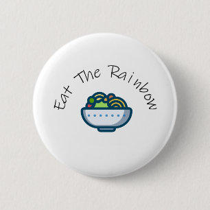 Badge Rond 5 Cm Mangez l'arc-en-ciel