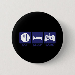 Badge Rond 5 Cm Mangez le jeu de sommeil