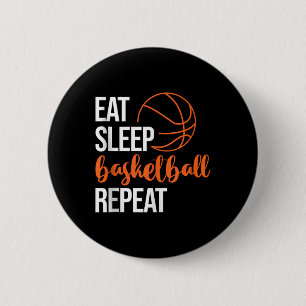 Badge Rond 5 Cm Mangez Le Sommeil Basket Répéter Fun Sport Motivat