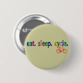 Badge Rond 5 Cm mangez les cadeaux de cavalier de bicyclette de (Devant & derrière)