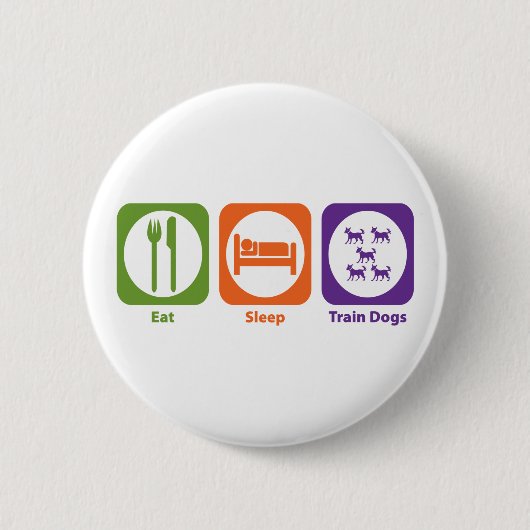 Badge Rond 5 Cm Mangez les chiens de train de sommeil (Devant)