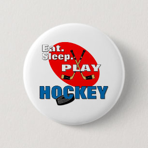 Badge Rond 5 Cm Mangez l'hockey de jeu de sommeil