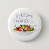 Badge Rond 5 Cm Mangez plus de plantes frais motivation salade let (Devant)