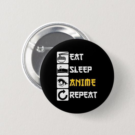 Badge Rond 5 Cm Mangez Sleep Anime Répéter Manga Japon Dire Cospla (Devant & derrière)