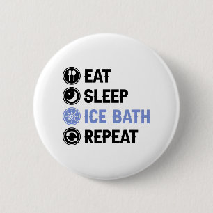 Badge Rond 5 Cm Mangez Sleep Bain De Glace Wim Hof Froid Douche Ic