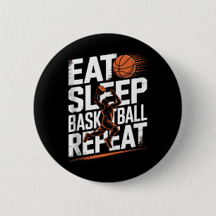 Badge Rond 5 Cm Mangez Sleep Basketball Répéter, Joueur, Garçons,