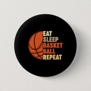 Badge Rond 5 Cm Mangez Sleep Bysketbyll Répéter Pour Le Joueur Vin