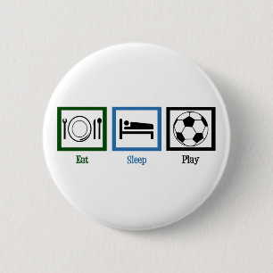 Badge Rond 5 Cm Mangez Sleep Jouer Soccer