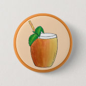 Badge Rond 5 Cm Mango Lassi Rafraîchissant Yaourt indien Boire Fru (Devant)