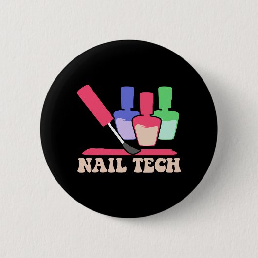 Badge Rond 5 Cm Manicuriste polonaise à ongles Pedicuriste technic (Devant)