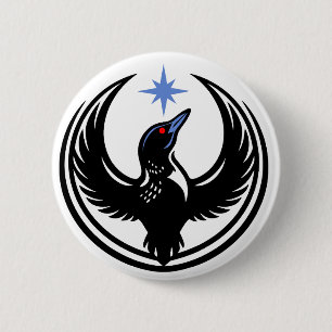 Badge Rond 5 Cm Manifestation de la Loon de l'oiseau du Minnesota