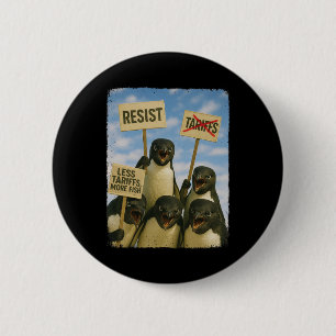 Badge Rond 5 Cm Manifestation de Pingouin contre le militantisme d