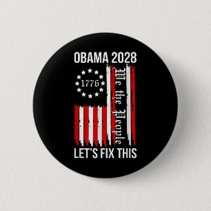 Badge Rond 5 Cm Manifestation politique de 2028 du rétro Obama