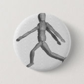 Badge Rond 5 Cm Mannequin humain en bois (Devant)