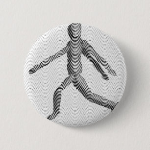 Badge Rond 5 Cm Mannequin humain en bois
