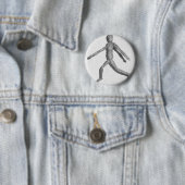 Badge Rond 5 Cm Mannequin humain en bois (En situation)