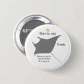Badge Rond 5 Cm Manta ray g5 (Devant & derrière)