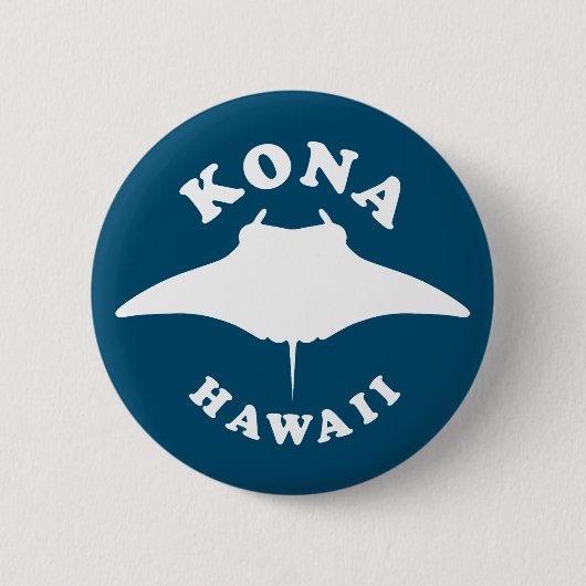 Badge Rond 5 Cm Manta Ray Plongée à Kona, Hawaii (Devant)