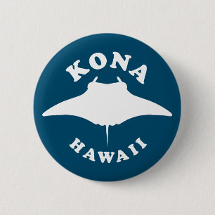 Badge Rond 5 Cm Manta Ray Plongée à Kona, Hawaii