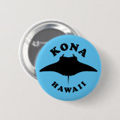 Badge Rond 5 Cm Manta Ray Plongée à Kona, Hawaii (Devant & derrière)