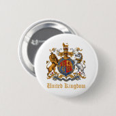 BADGE ROND 5 CM MANTEAU D'ARMES DU ROYAUME-UNI (Devant & derrière)