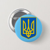 BADGE ROND 5 CM MANTEAU D'ARMES D'UKRAINE (Devant & derrière)