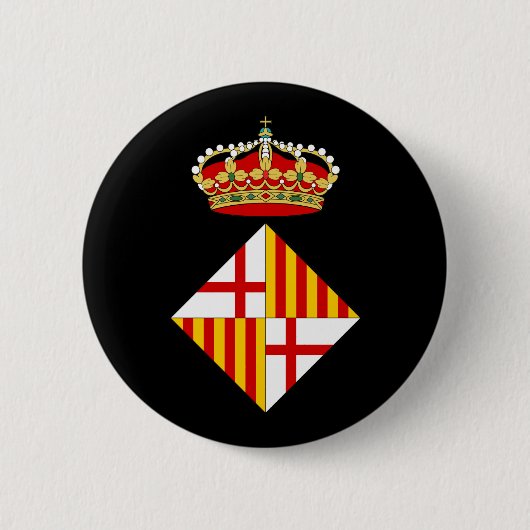 Badge Rond 5 Cm Manteau de Barcelone des bras (Devant)