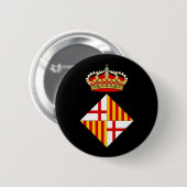 Badge Rond 5 Cm Manteau de Barcelone des bras (Devant & derrière)