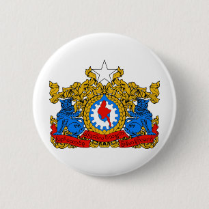 BADGE ROND 5 CM MANTEAU DE LA BIRMANIE DES BRAS - SYMBOLE DE