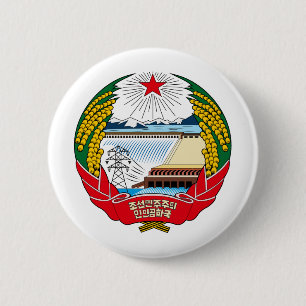 Badge Rond 5 Cm Manteau de la Corée du Nord des bras