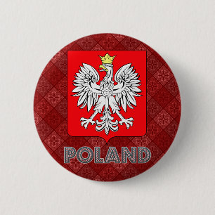 Badge Rond 5 Cm Manteau de la Pologne des bras