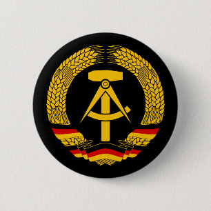 Badge Rond 5 Cm Manteau de l'Allemagne de l'Est des bras/du joint